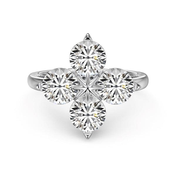 <ORIELL>Four-Leaf Clover Eight-Pointed Star Ring