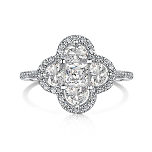 <ORIELL>Luxurious Eternity Flower Shape Banquet Ring