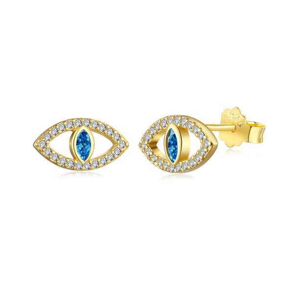 <ORIELL>Blue Devil Eyes Hollow Stud Earrings