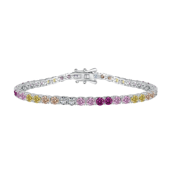 <ORIELL>Radiant Colorful Round Cut Tennis Bracelet