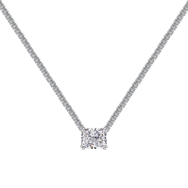 <ORIELL>4.0 Carat Elegant Radiant Cut Necklace
